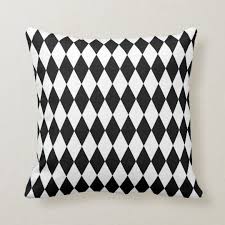 Black And White Throw Black And White Harlequin Pattern Throw Pillow Zazzle Com In 2020 Patterned Throw Pillows Throw Pillows White Throw Pillows