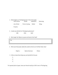 Thanksgiving is a national holiday celebrated on various dates in the united states, canada, grenada, saint lucia, and liberia. The First Thanksgiving Activity