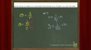 In the diagram above, the central angle for arc mn is 45°. Find A Central Angle In Radians Given Arclength And Radius Youtube