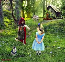 Free hood wallpapers and hood backgrounds for your computer desktop. Red Riding Hood Meets Alice In Wonderland Redriding Fantasy Alice Garden Hd Wallpaper Peakpx