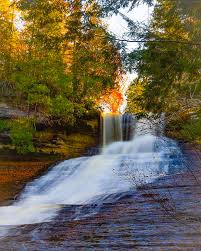 I believe it is the highest waterfall in michigan that is readily visitable. Laughing Whitefish Falls In Fall At Sunset Photograph By Tammy Verbrick