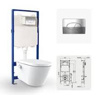 Pneumatic Dual Flush Plate - Chrome Modern Design - Easy Install