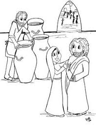 Jesus Turns Water Into Wine At A Wedding In Cana John 2 Sunday School Coloring Pages Bible Story Crafts Water Into Wine