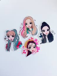 Black And Pink Cartoon Blackpink Kill This Love Stickers Sticker Set Cute Stickers Aesthetic Stickers Girl Stickers