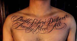 Good Lyric Chest Tattoo Lettering Collar Bone Tattoo For Men Only God Can Judge Me Tattoo
