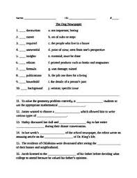 This Assessment Or Worksheet Can Be Used To Help Review Or Assess The Vocabulary From The Week S Story Found In Th Vocabulary Vocabulary Words Houghton Mifflin