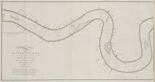 Chart Showing The Depth Of The River Thames In London C1750