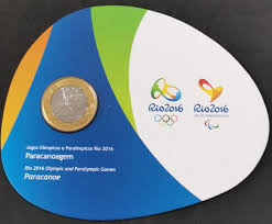 Moeda bimetálica (aço inoxidável no centro com aço revestido de. Blister Oficial Das Olimpiadas Rio 2016 Com A Moeda De