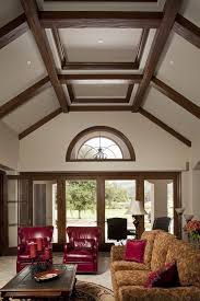 Wood Trim Ceiling Family Room Traditional With Coffered Ceiling Coffee Table Red Leather Wood Trim Coffered Ceiling Family Room