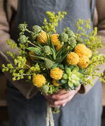 Handheld bouquets are classified by several different popular shapes and styles, including nosegay, crescent. Artificial Flower Bouquet Green Yellow Spring Flowers 13 Tall Rusticreach