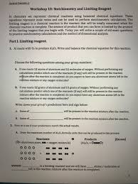 All chemical equations must be balanced. Solved General Chemistry Workshop 10 Stoichiometry And L Chegg Com