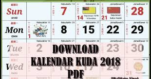 For more information and source, see on this link : Download Kalendar Kuda 2018 Versi Pdf