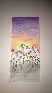 How to draw easy sunset on a beach with colored pencils. Sunset Color Pencil Drawing Color Pencil Drawing Ideas