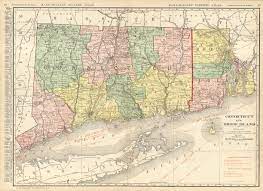 Map Of Ct And Ri Mcnally's 1923 Map Of Connecticut And Rhode Island - Art Source  International