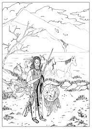 Coloring book indian theme image 1. Draw Native American Native American Adult Coloring Pages