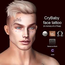 Lil peep crybaby face tattoo. Second Life Marketplace Autum Crybaby Face Tattoo Boxed Add Me