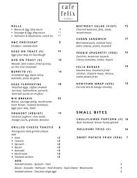 Menu Page 1 Picture Of Cafe Felix Sydney Newtown Tripadvisor