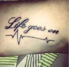 Life Goes On Life Line Tattoo On Foot