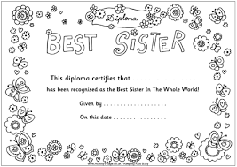 Try sharing this at a baby shower to honor the big sister(s) to be. Best Sister Diploma Best Sister Sisters Printable Sisters