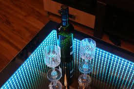 White Table Led 3d Coffee Table Illuminated Infinity Mirror Effect Remote Rf 3d Stol