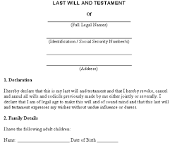 Last will and testament form free florida. Last Will And Testament Free Template