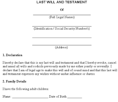 Free last will and testament form. Last Will And Testament Free Template