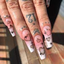 Nail Inspo Airbrush Nails Pretty Acrylic Nails Long Acrylic Nails