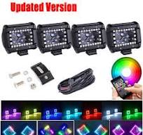4pcs 4" 4D Led Work Light Spot with RGB Halo Chasing & Bluetooth Control  Wiring | eBay