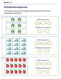 relate repeated addition and multiplication math worksheets splashlearn