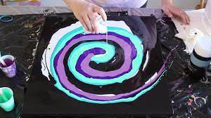 How To Acrylic Fluid Pour With A Hair Dryer Yin Yang Swirl Youtube Acrylic Pouring Fluid Acrylic Painting Acrylic Pouring Art