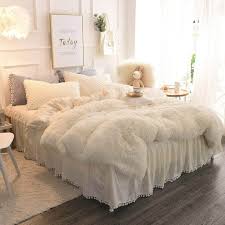 Homedeluxe 4 piece luxury shaggy plush bedding sets comforter cover set, 1pc fluffy faux fur duvet cover + 1pc velvet bed flat sheet + 2pcs furry pillow shams, zipper closure (cameo, full). 30 Best Bedding Set Ideas And Designs For 2021