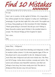 Find 10 Mistakes 2 Pages Task 2 Pages Key English Esl Worksheets For D In 2020 Teaching English Grammar English Grammar Worksheets Teaching Reading Comprehension