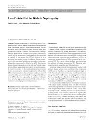 Pdf Low Protein Diet For Diabetic Nephropathy