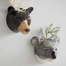 Dog plant flower pot animal shaped cartoon planter garden decoration patio uk. Animal Head Wall Vase By Quail Ceramics Animal Head Wall Animal Heads Ceramic Animals