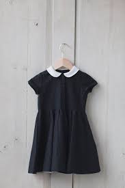 Little Black Linen Dress White Collar Kids Fashion Hand Made Children Clothing Peter Pan Collar Dress Kids Outfits Kids Fashion Goth Kids Clothes