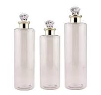Plastic Toner Bottles Empty Clear PET 100ml 120ml 200ml 300ml 400ml 500ml  Luxury Gold Diamond Lid Lotion Bottle For Shower Gel - AliExpress