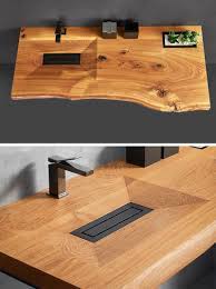 Check spelling or type a new query. This Wood Vanity Has A Carved Out Sink And A Built In Sunken Planter