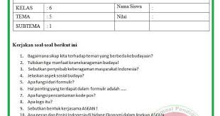 Dengan pembagian 1 kd 6 soal seperti yang telah saya jelaskan di atas, penyebaran kd merata dan soal penilaian harian kelas 6 tema 1 ini memenuhi syarat sebagai soal yang ideal. Soal Uh Ph Kelas 6 Tema 5 Kurikulum 2013 Revisi 2018 Guru Maju