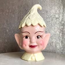 Pixie Cookie Jar, Yellow Capped Sprite, Whimsical Elf, Mid-century Modern  Collectible