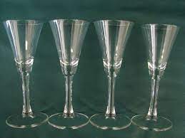 1950 S Stemmed Cordial Glasses 4 Elegant Cocktail Glasses Cone Shaped Globe Barware Stemware Crystal Vintage Crystal Glasses Bar Glasses Vintage Stemware