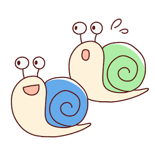 2匹のかたつむりのイラスト | かわいいフリー素材が無料のイラストレイン