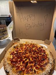 Top with a generous portion of sprinkles. Birthday Pep Pizza From My Boyfriend S Fav Place And Cookies N Cream Birthday Cake By Me Foodporn