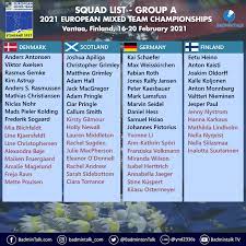 Badminton Talk Pa Twitter Emtc2021 16 20 Feb 2021 Draw Squad List Denmark Full Team Nih Who Can Stop Them
