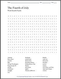 There are 20 patriotic words hidden in this word puzzle: Fourth Of July Word Search Puzzle Free Printable Student Handouts