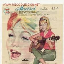 antigua postal marisol y mariluz. marisol rumbo