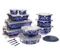 Temp Tations Floral Lace 24 Piece Oven To Table Set Qvc Com Temptations Bakeware Temptations Cookware Bakeware Set