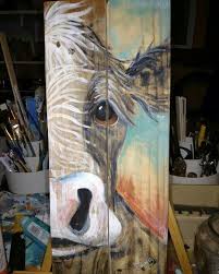 Image Result For Paint Half Cow Portrait On Wooden Board Recycled Art Pallet Art Cow Painting