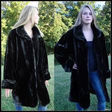 Black And White Polka Dot Fur Coat Vintage Black Faux Fur Coat Luxurious Plush Shawl Collar Fur Coat Mink Coat Black Fur Vegan Size Xlg Vintage Faux Fur Coat Fur Coat Black Faux Fur Coat