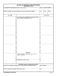 Fillable Online Dd Form 894 Record Of Identification