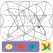 Scan this page for a sweet selection of cute coloring pages for kids. Cute Dino Coloring Page For Kids Printable Design Coloring Book Coloring Puzzle With Numbers Of Color Black And White Draw With Color Example Royalty Free Cliparts Vectors And Stock Illustration Image 146535993